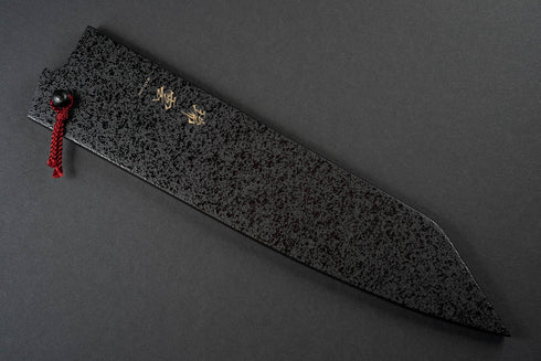 SEKI KANETSUGU ZUIUN SG2 DAMASCUS KIRITSUKE GYUTO 210 / KUROISHIME SAYA & WOODEN BOX